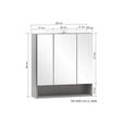 SPIEGELSCHRANK 60/64/20 cm  - Chromfarben/Eiche Wotan, Natur, Glas/Holzwerkstoff (60/64/20cm) - Xora