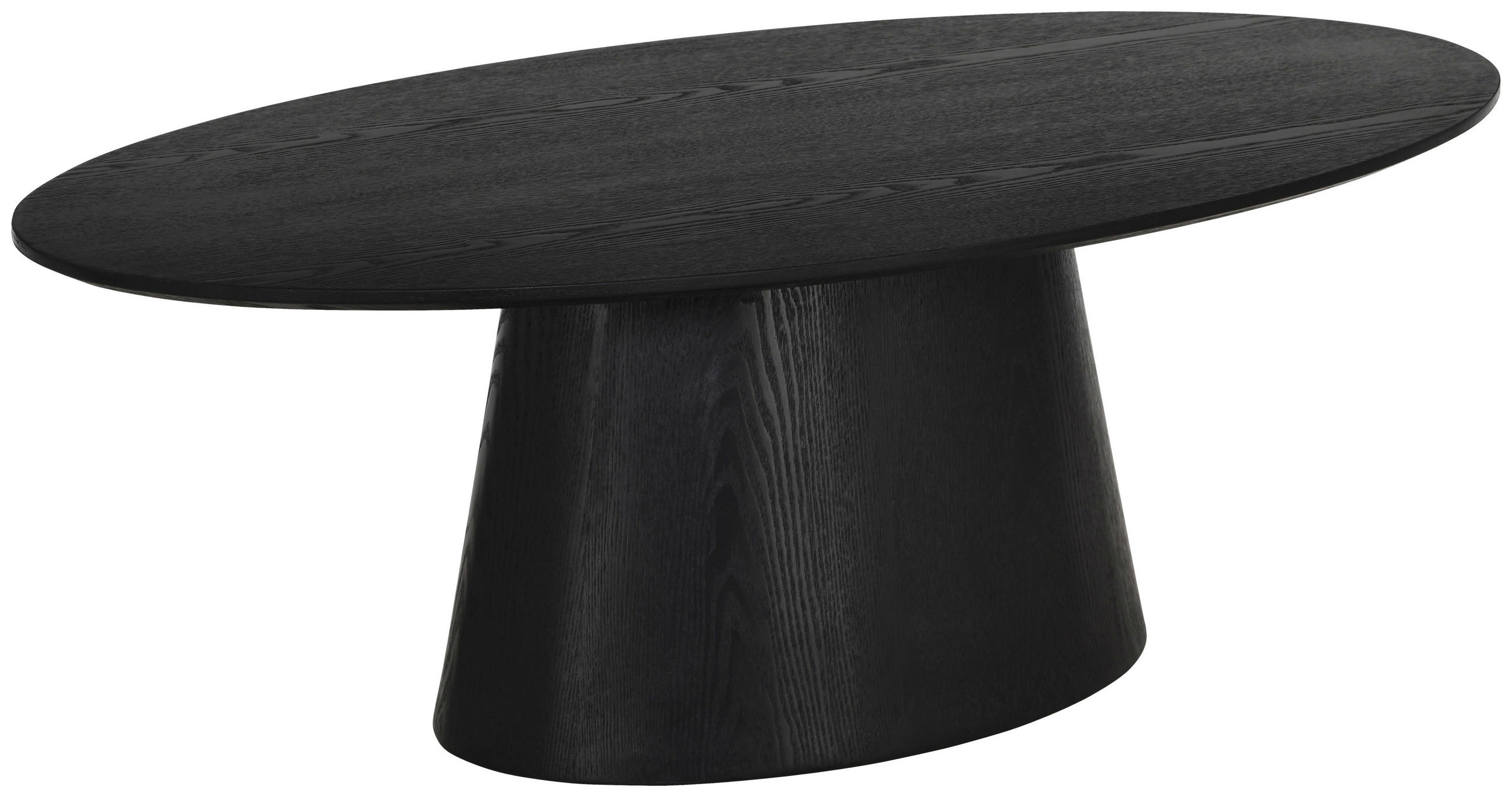 COUCHTISCH Pappel furniert 110/60/40 cm oval Schwarz  - Schwarz, Basics, Holz/Holzwerkstoff (110/60/40cm) - MID.YOU