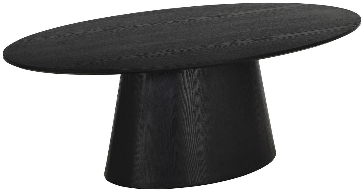 COUCHTISCH Pappel furniert 110/60/40 cm oval Schwarz  - Schwarz, Basics, Holz/Holzwerkstoff (110/60/40cm) - MID.YOU