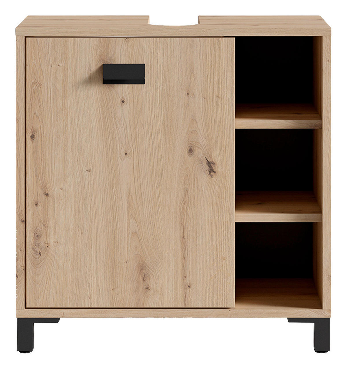 BADEZIMMER  in 114 cm  - Schwarz/Eiche Artisan, MODERN, Holzwerkstoff/Kunststoff (114cm) - MID.YOU