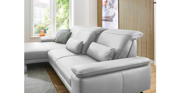 ECKSOFA in Echtleder Weiß 193/332 cm - Schwarz/Weiß, Design, Leder/Metall (193/332cm) - Dieter Knoll
