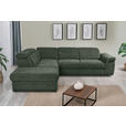 ECKSOFA Dunkelgrün Flachgewebe Bettkasten, Schlaffunktion, Rücken echt, Liegefläche im Originalstoff  - Dunkelgrün/Schwarz, KONVENTIONELL, Kunststoff/Textil (235/280cm) - Carryhome