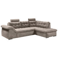 ECKSOFA Beige Mikrovelours  - Beige, KONVENTIONELL, Kunststoff/Textil (283/193cm) - MID.YOU