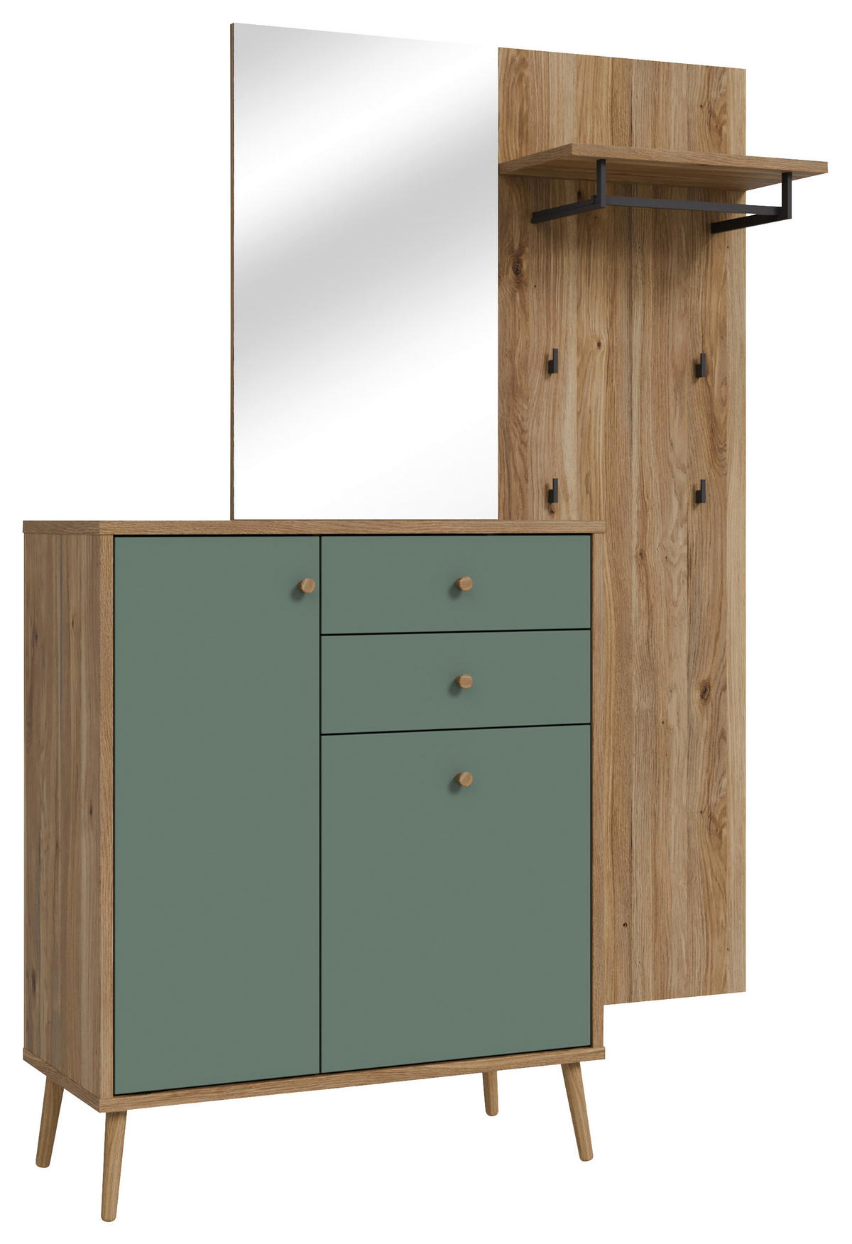 PREDSOBA barve hrasta, žajbljevo zelena - barve hrasta/žajbljevo zelena, Design, leseni material/les (143,5/195,8/41,5cm) - MID.YOU