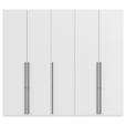 DREHTÜRENSCHRANK 251/223/61 cm,  in Weiß, 5-türig  - Schwarz/Weiß, Basics, Holzwerkstoff/Metall (251/223/61cm) - Novel