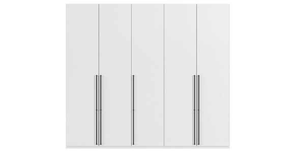 DREHTÜRENSCHRANK 251/223/61 cm,  in Weiß, 5-türig  - Schwarz/Weiß, Basics, Holzwerkstoff/Metall (251/223/61cm) - Novel