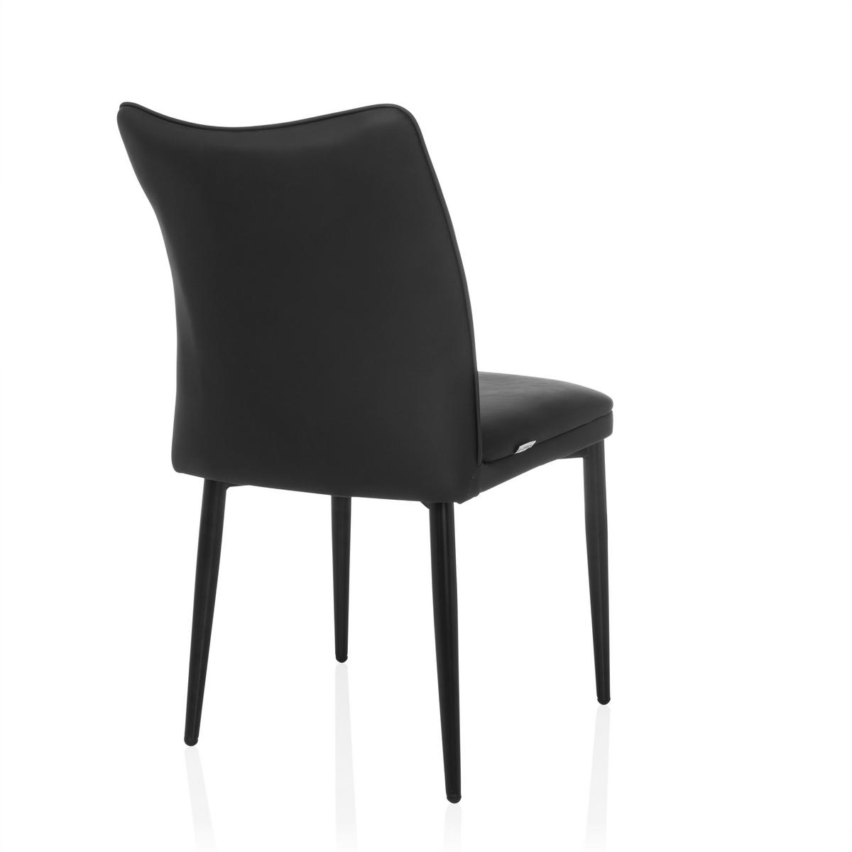 STUHL  in Lederlook Textil  - Schwarz, MODERN, Textil/Metall (47/87/61cm) - MID.YOU