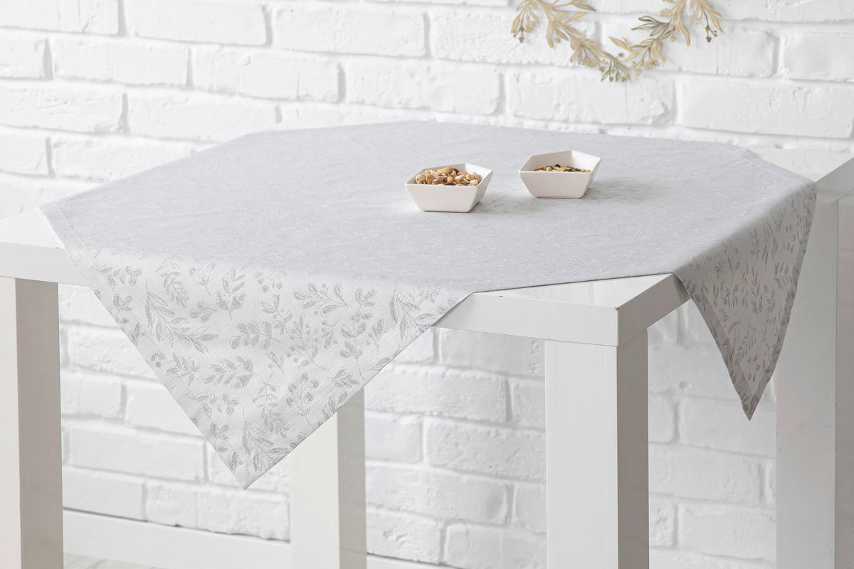 ASZTALTERÍTŐ   - ezüstszínű, Basics, textil (90/90cm)