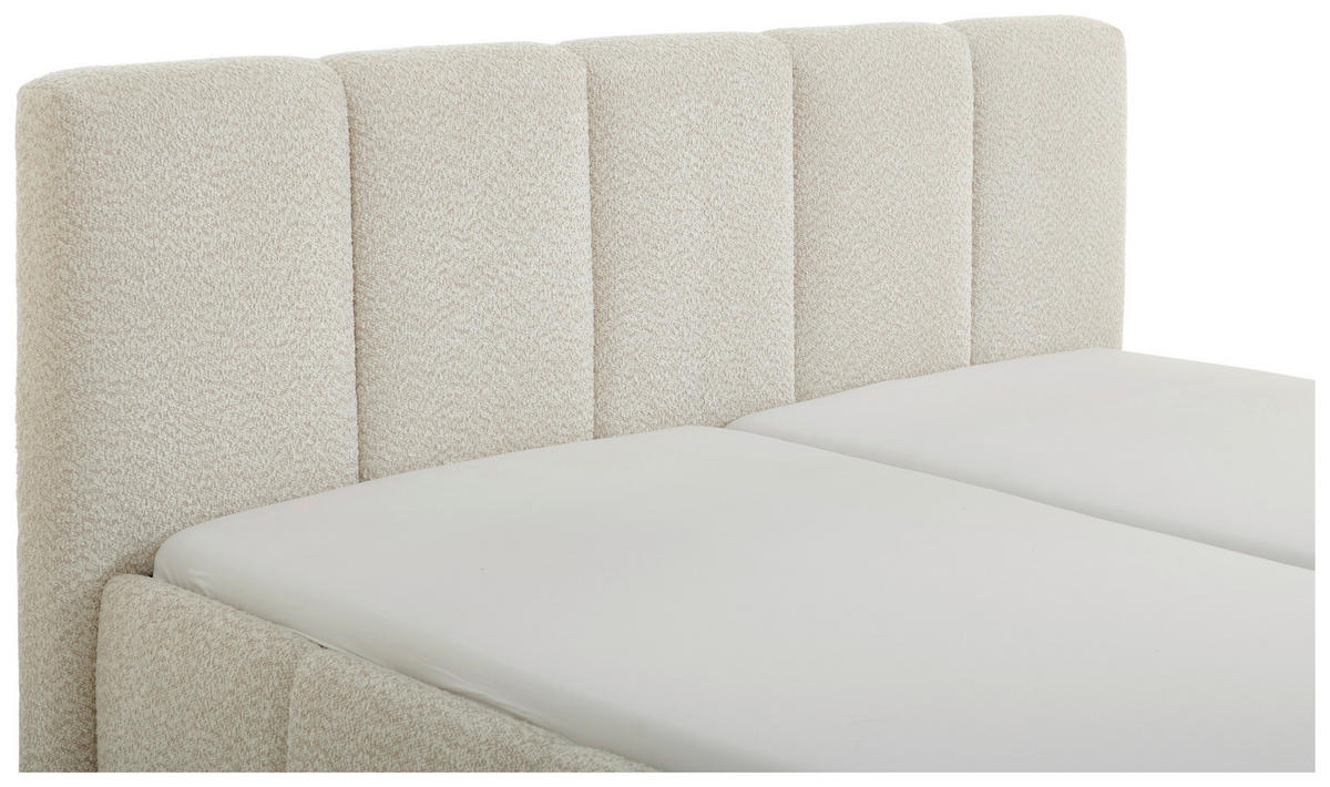 POLSTERBETT 180/200 cm  in Creme  - Creme/Schwarz, Design, Holz/Textil (180/200cm) - Xora