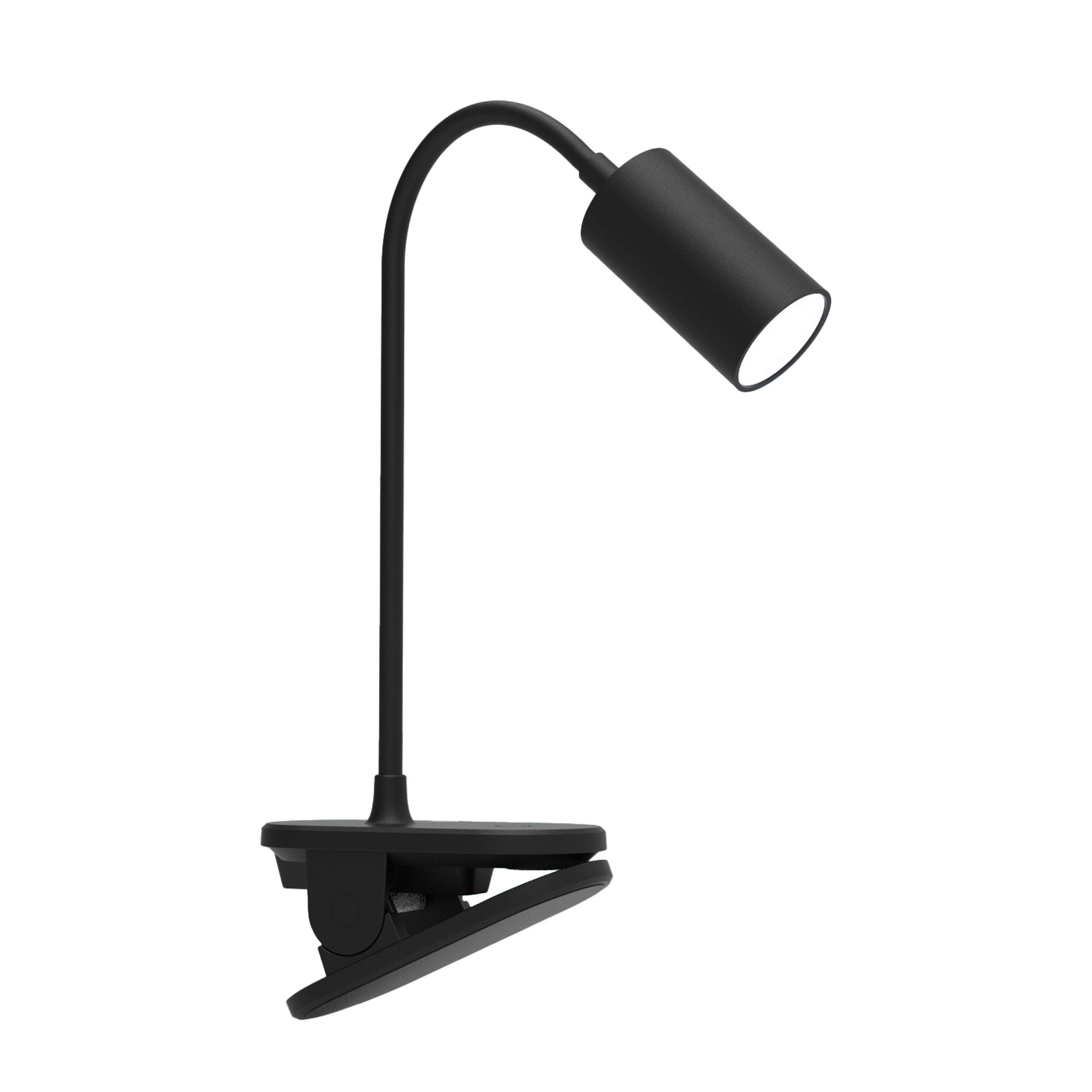 LED LAMPA SA ŠTIPALJKOM - crna, Osnovno, plastika (5.8/46.4cm)