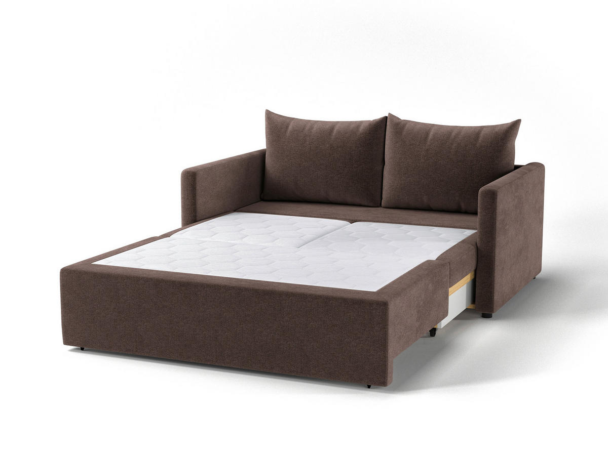 SCHLAFSOFA Flachgewebe Braun  - Schwarz/Braun, Design, Kunststoff/Textil (152/89/92cm) - MID.YOU