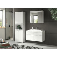 BADEZIMMER 4-teilig  in 175 cm  - Schwarz/Weiß, Trend, Glas/Holzwerkstoff (175cm) - MID.YOU