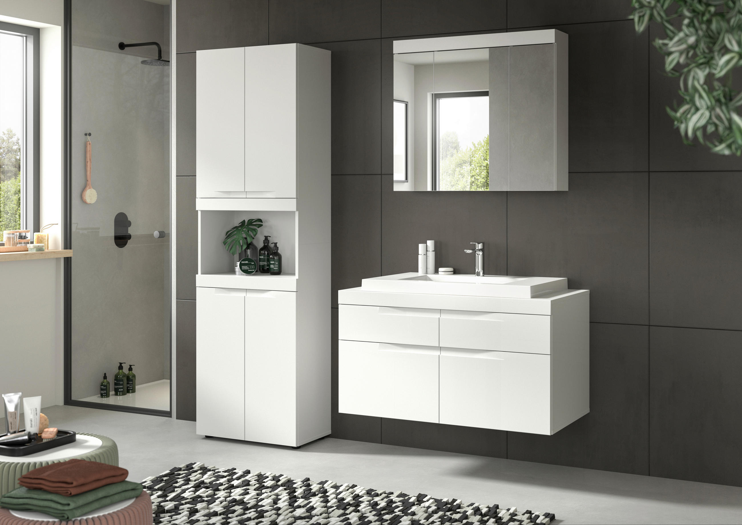 Mid.you Badezimmer Viana Weiß 175 cm