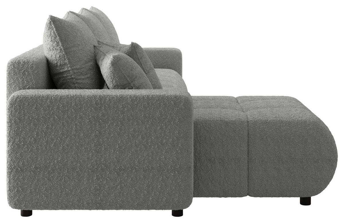 ECKSOFA  in Bouclé Hellgrau  - Hellgrau/Schwarz, MODERN, Kunststoff/Textil (150/240cm) - Carryhome