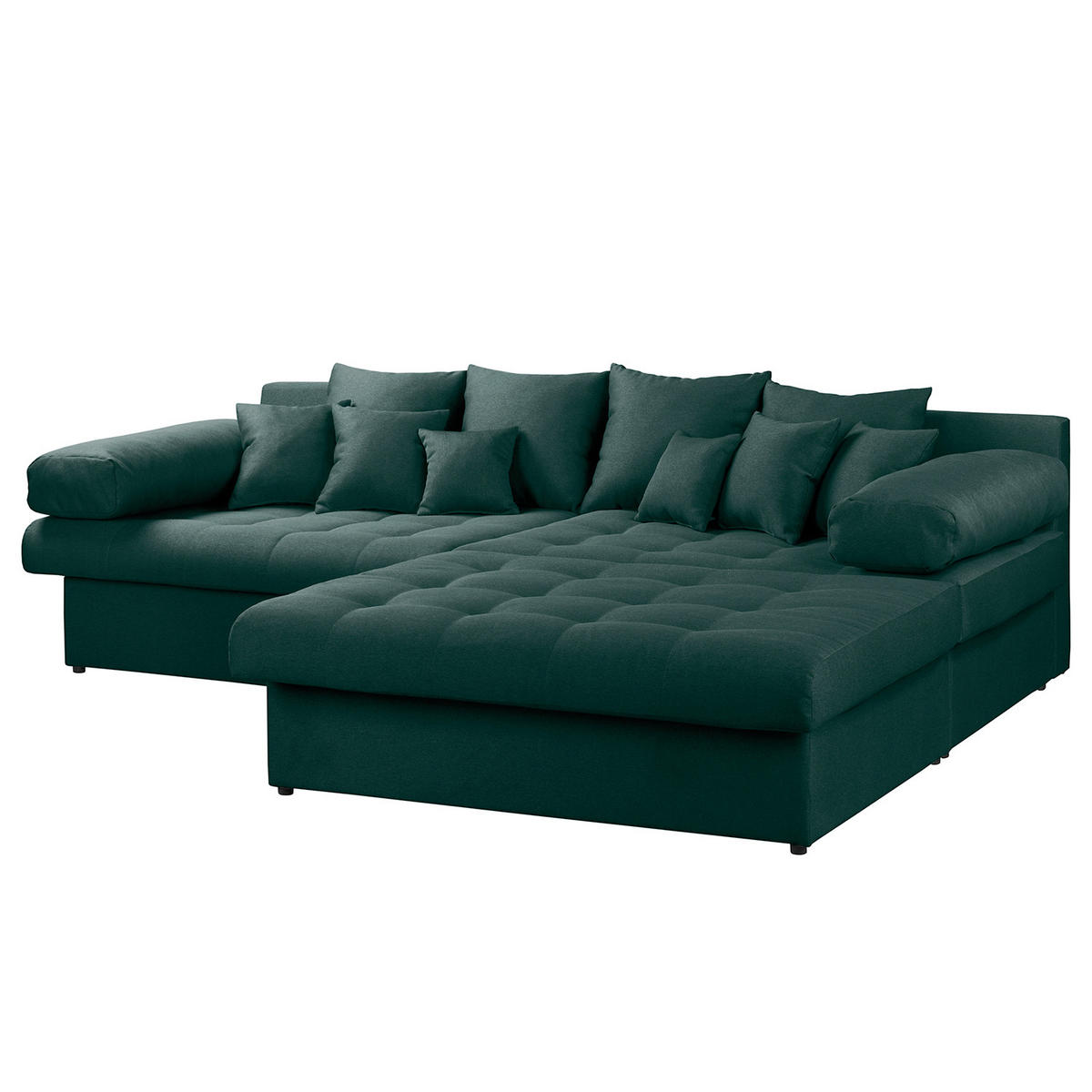 ECKSOFA Naomi in Mikrofaser Petrol Rückenkissen  284/243 cm  - Petrol/Schwarz, Design, Kunststoff/Textil (284/243cm) - P & B