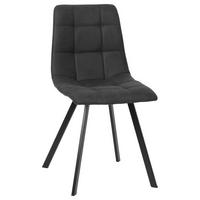 STUHL Mikrofaser Schwarz, Dunkelgrau  - Dunkelgrau/Schwarz, Design, Textil/Metall (46/88/54cm) - Carryhome