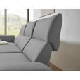 ECKSOFA  in Flachgewebe Hellgrau Armteilverstellung, Relaxfunktion, Drehsitzfunktion  175-224/255-365 cm  - Hellgrau/Schwarz, Design, Textil/Metall (175-224/255-365cm) - Dieter Knoll
