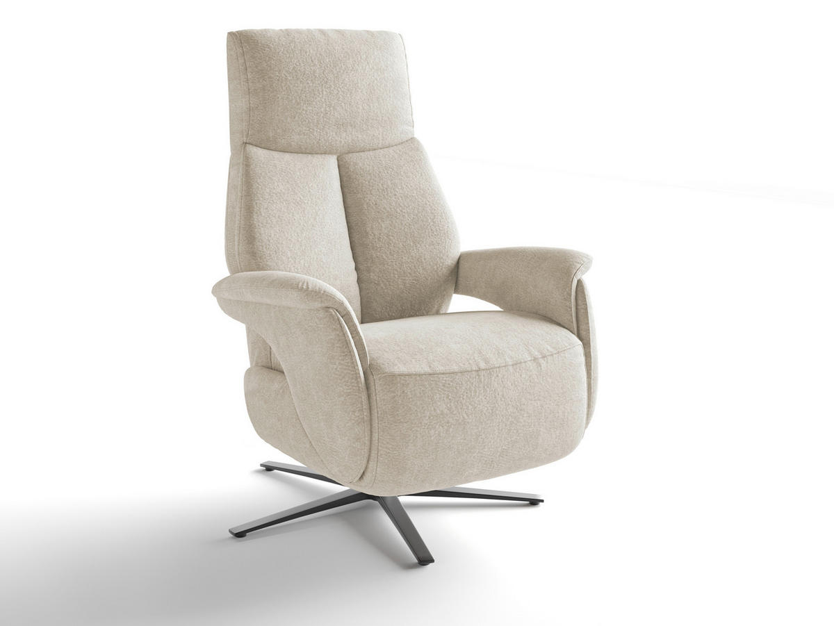 RELAXSESSEL Textil Silberfarben  - Silberfarben/Schwarz, Basics, Textil/Metall (75/110/85cm) - Sit & More