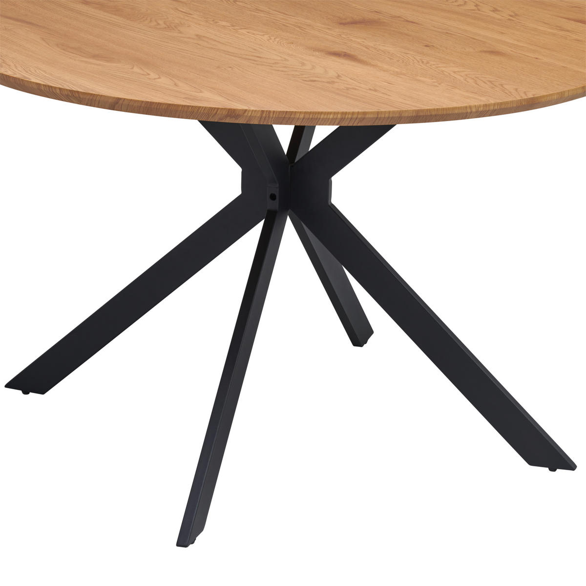 ESSTISCH in Metall, Holzwerkstoff 120/120/76 cm  - Eichefarben/Schwarz, KONVENTIONELL, Holzwerkstoff/Metall (120/120/76cm) - MID.YOU