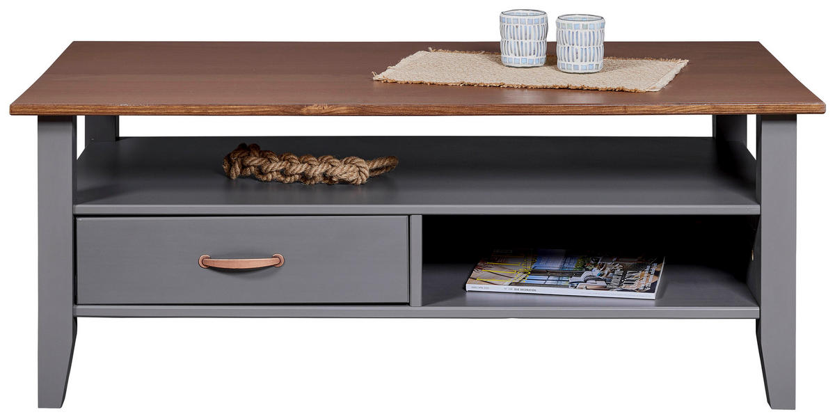 COUCHTISCH in Holz 115/60/45 cm  - Braun/Grau, Design, Holz (115/60/45cm) - Livetastic