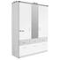 KLEIDERSCHRANK 3-türig Sonoma Eiche, Weiß - Silberfarben/Weiß, Design, Glas/Holzwerkstoff (136/197/56cm) - Carryhome KLEIDERSCHRANK 3-türig Sonoma Eiche, Weiß - Silberfarben/Weiß, Design, Glas/Holzwerkstoff (136/197/56cm) - Carryhome