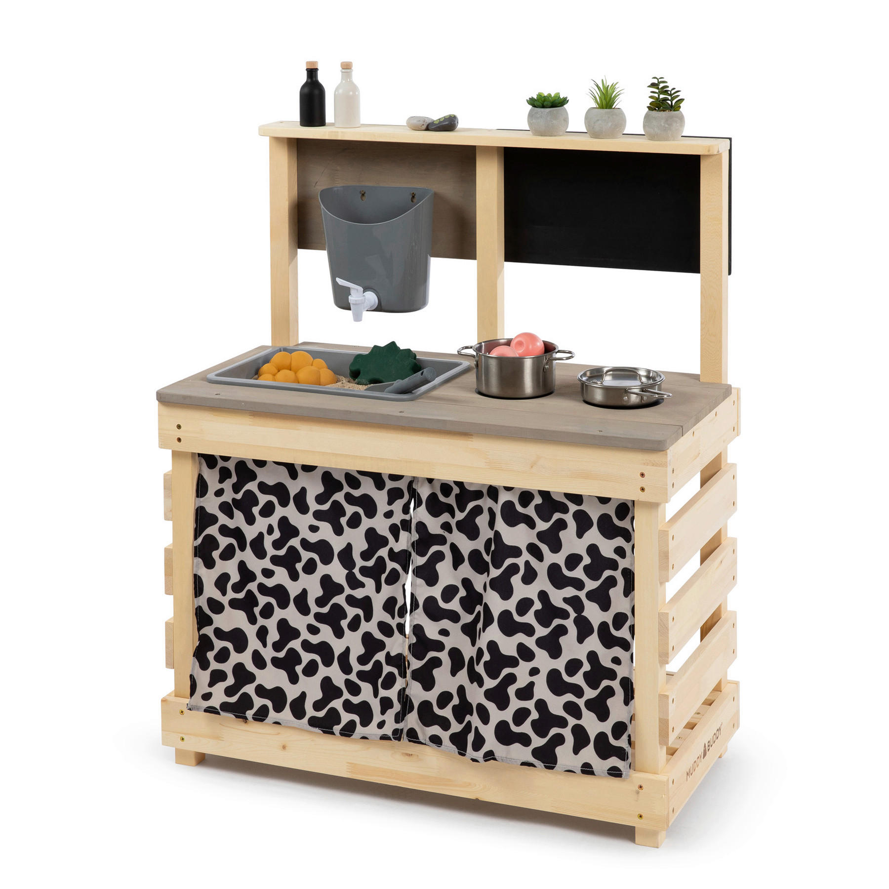 KINDERKÜCHE - Birkefarben/Grau, Basics, Holz (80/40/90cm) - MUDDY BUDDY