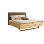 BETT 180/200 cm  in Zirbelkieferfarben, Olivgrün  - Zirbelkieferfarben/Olivgrün, Natur, Holz/Textil (180/200cm) - Valnatura