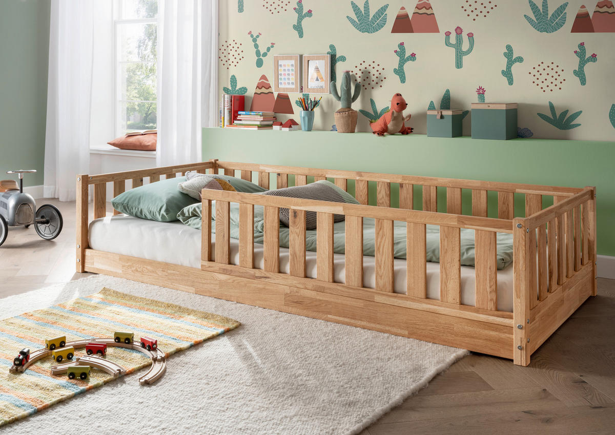 BODENBETT. 120/200 cm  in Wildeiche  - Wildeiche, LIFESTYLE, Holz (120/200cm) - Ben'n'jen