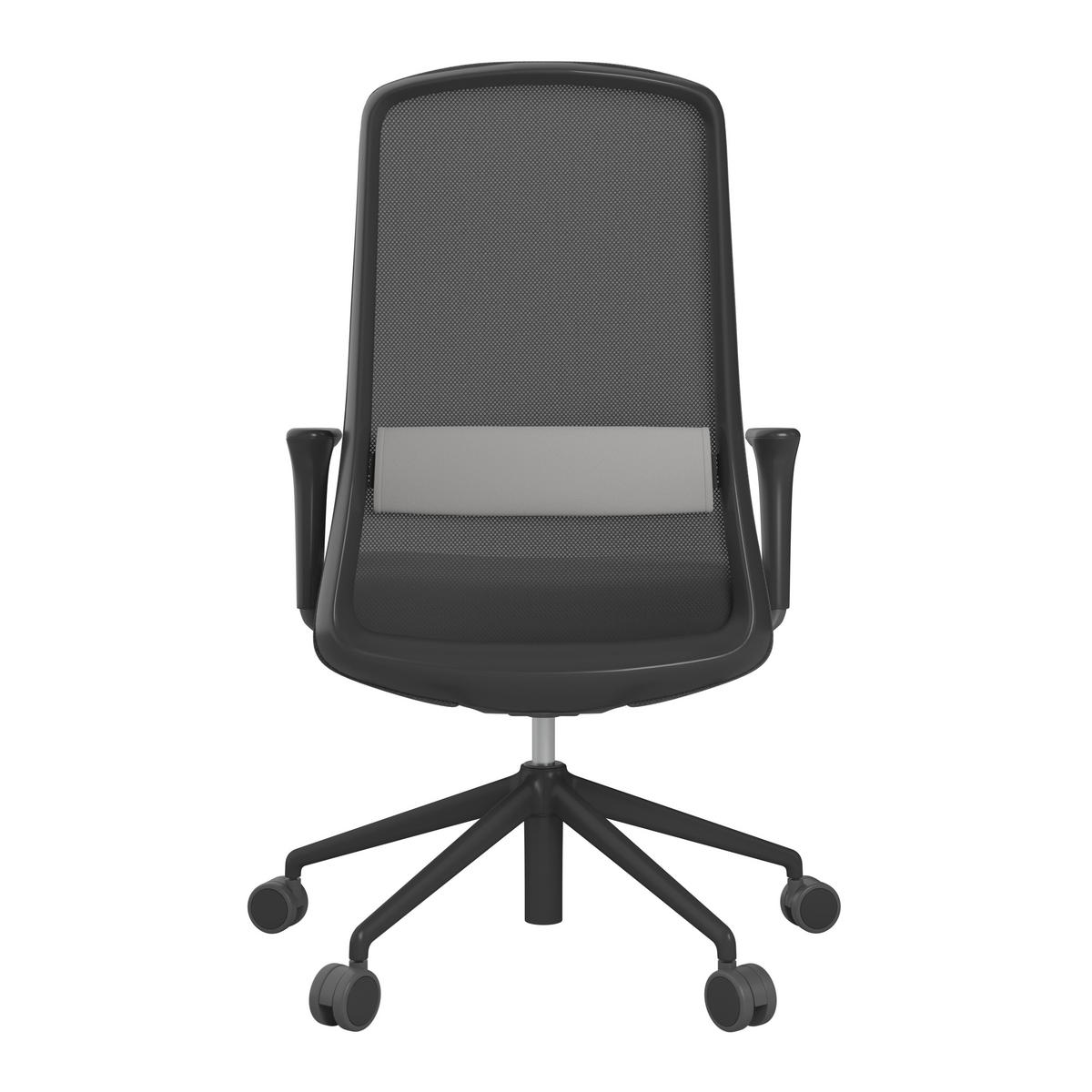 DREHSTUHL Lederlook Schwarz, Hellgrau  - Hellgrau/Schwarz, MODERN, Kunststoff/Textil (70/103-115/70cm)