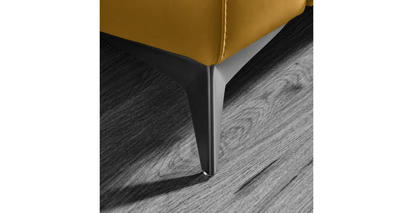 3-SITZER-SOFA  in Echtleder Currygelb   - Currygelb/Schwarz, Design, Leder/Metall (207/107/98cm) - Belluti