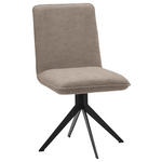 STUHL  in Stahl Lederlook Metall, Textil  - Hellbraun/Schwarz, Design, Textil/Metall (46,5/87/64cm) - Voleo