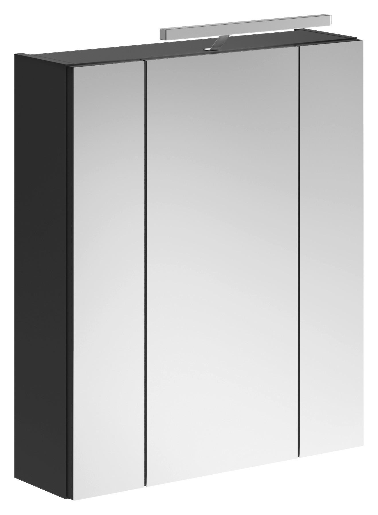 SPEGELSKÅP svart 71/60/19 cm
