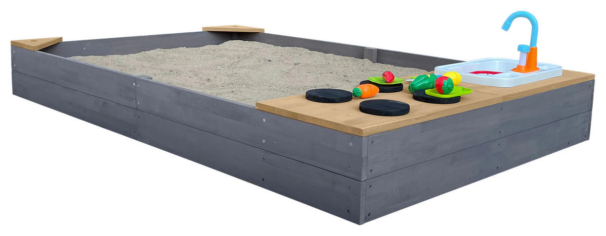 SANDKASTEN  - Braun/Grau, Konventionell, Holz (115/21,8/180cm)