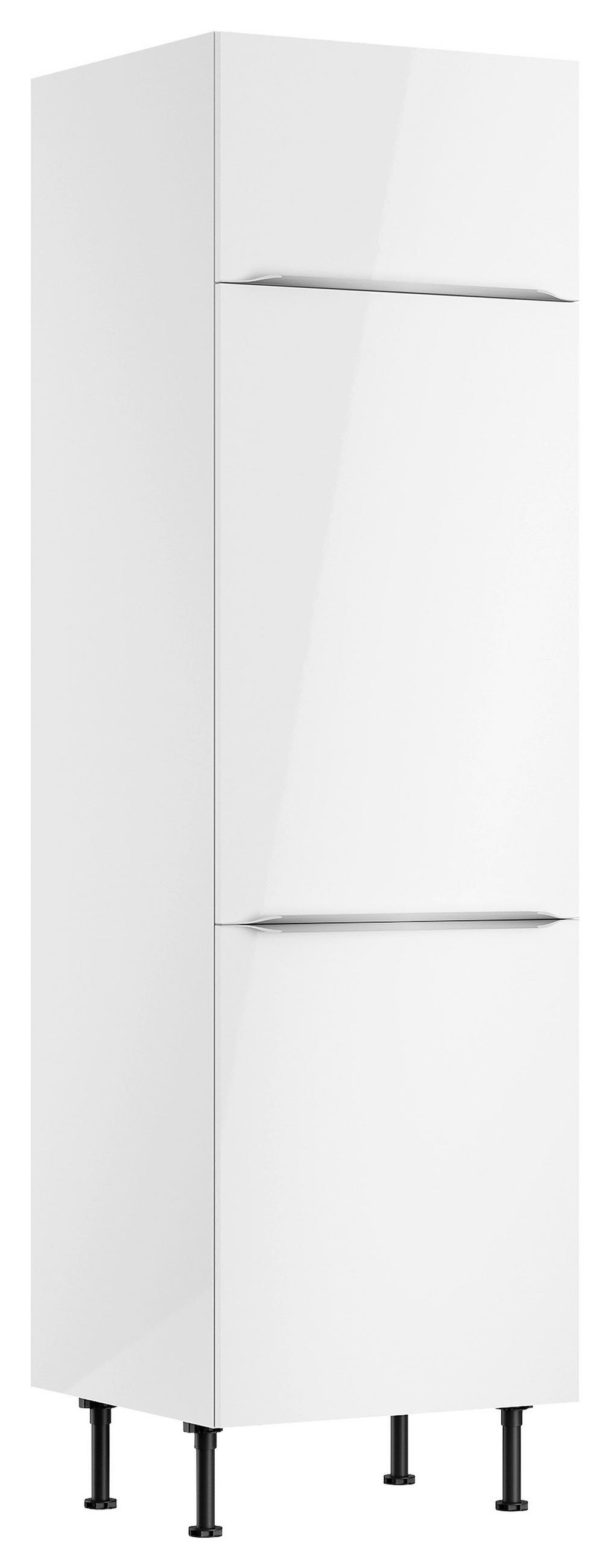 GERÄTEUMBAUSCHRANK 60/211,8/58,1 cm  in Weiß, Weiß Hochglanz  - Edelstahlfarben/Weiß Hochglanz, Basics, Holzwerkstoff/Metall (60/211,8/58,1cm) - Optifit