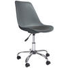 DREHSTUHL Lederlook Grau, Chromfarben  - Chromfarben/Schwarz, MODERN, Kunststoff/Textil (57,50/81-93/47cm) - MID.YOU