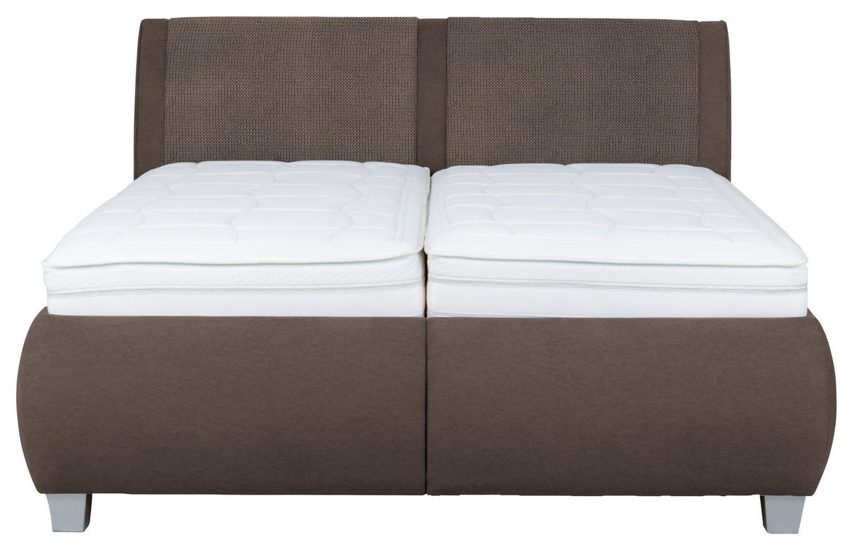 POLSTERBETT Matratze, Lattenrost, Bettkasten Dunkelbraun 200/200 cm  - Dunkelbraun/Silberfarben, Design, Holzwerkstoff/Kunststoff (200/200cm) - Beldomo - Sleep