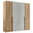 KLEIDERSCHRANK  in Weiß, Eichefarben  - Eichefarben/Schwarz, KONVENTIONELL, Holzwerkstoff/Kunststoff (200/210/53cm) - Carryhome