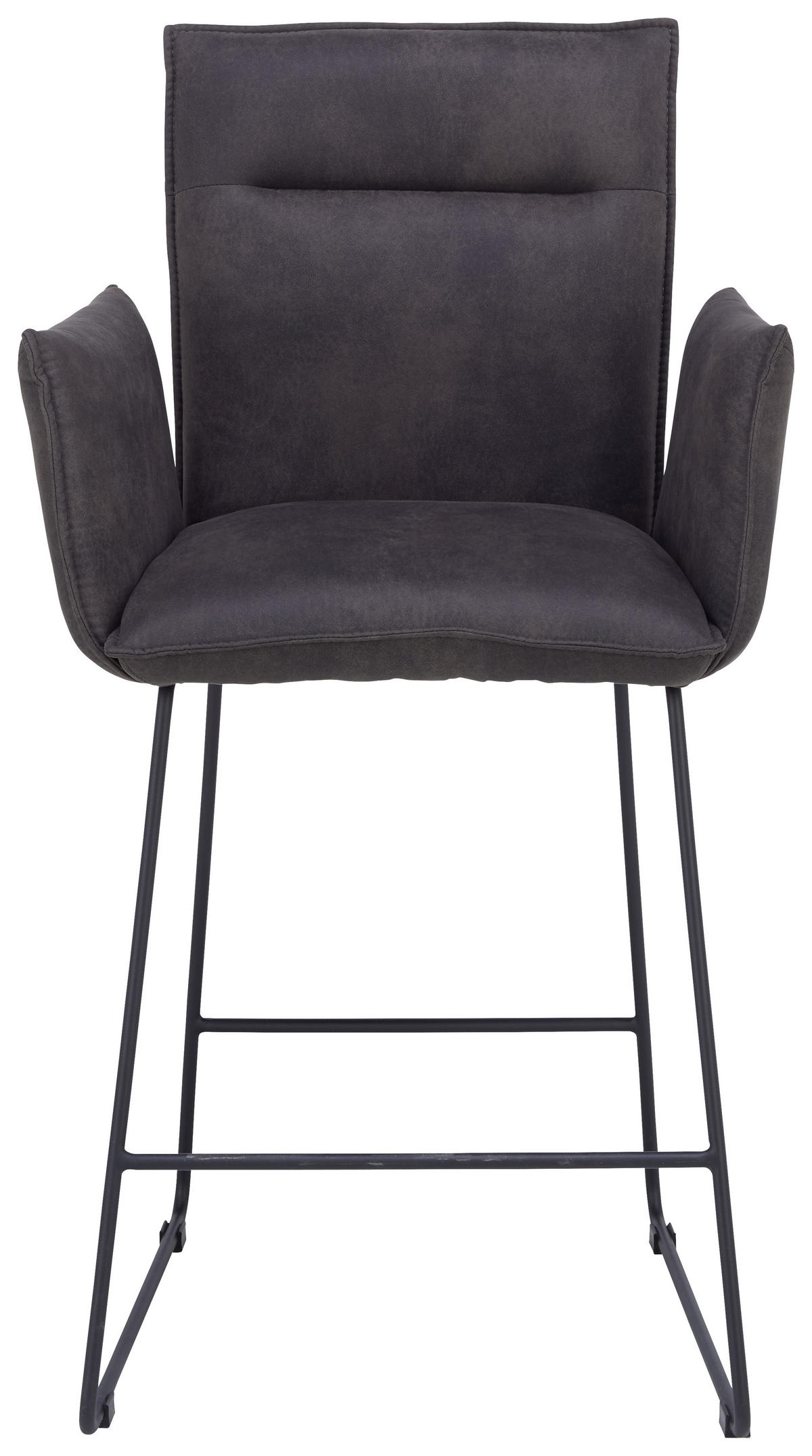 TRESENSESSEL Mikrofaser Anthrazit, Schwarz Eisen  - Anthrazit/Schwarz, Design, Textil/Metall (56/98/62cm) - Valnatura