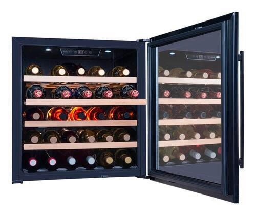 WEINKÜHLSCHRANK WK341210S  - Schwarz, Basics, Glas/Metall (59/59,5/54,5cm) - Amica