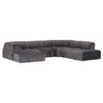 ECKSOFA Grau Samt  - Schwarz/Grau, MODERN, Kunststoff/Textil (180/328/270cm) - Carryhome