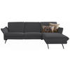 ECKSOFA Mikrofaser Dunkelbraun  - Anthrazit/Dunkelbraun, Design, Textil/Metall (262/158cm) - Himolla Komfortklass