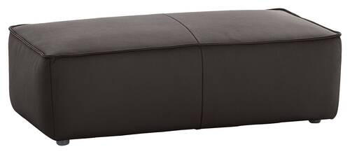 HOCKER Echtleder Braun  - Schwarz/Braun, MODERN, Leder/Kunststoff (120/39/60cm) - Chilliano