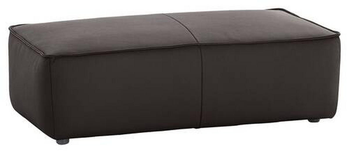 HOCKER in Leder Braun  - Schwarz/Braun, Modern, Leder/Kunststoff (120/39/60cm) - W.Schillig