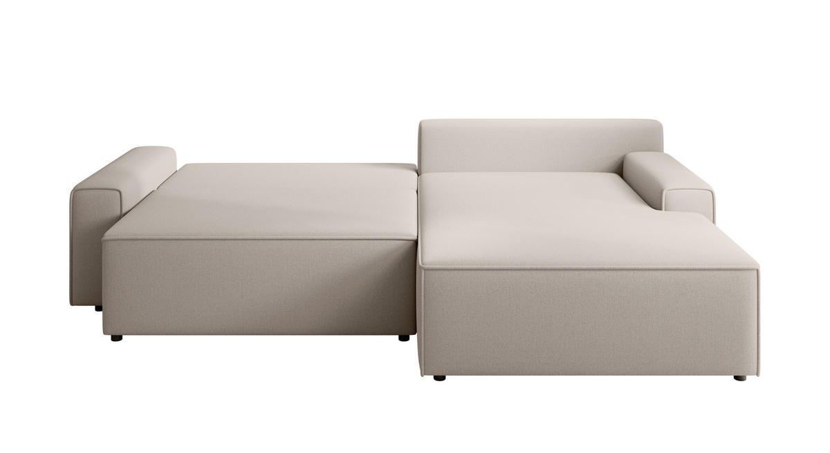 ECKSCHLAFSOFA CHALLANGE  mit Schlafen auf Sitzhöhe, Rücken echt, Armteil links, Armteil rechts Struktur Taupe  - Taupe/Schwarz, MODERN, Kunststoff/Textil (246/168cm) - Trendmanufaktur