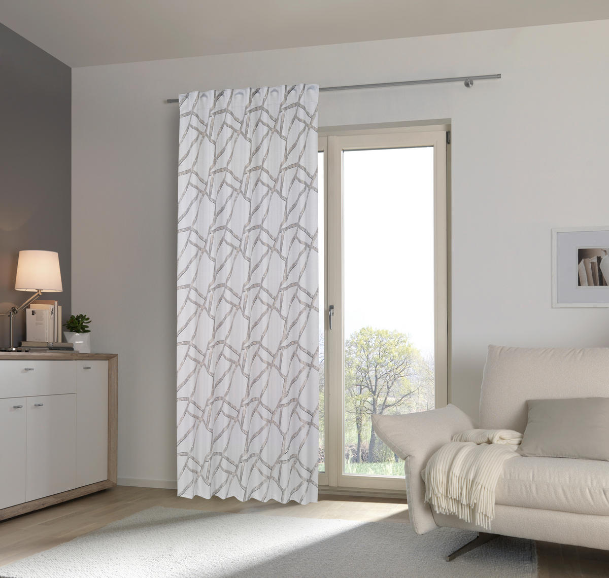 HOTOVÝ ZÁVES, nepriehľadné, 140/245 cm - strieborná, Design, textil (140/245cm) - Esposa