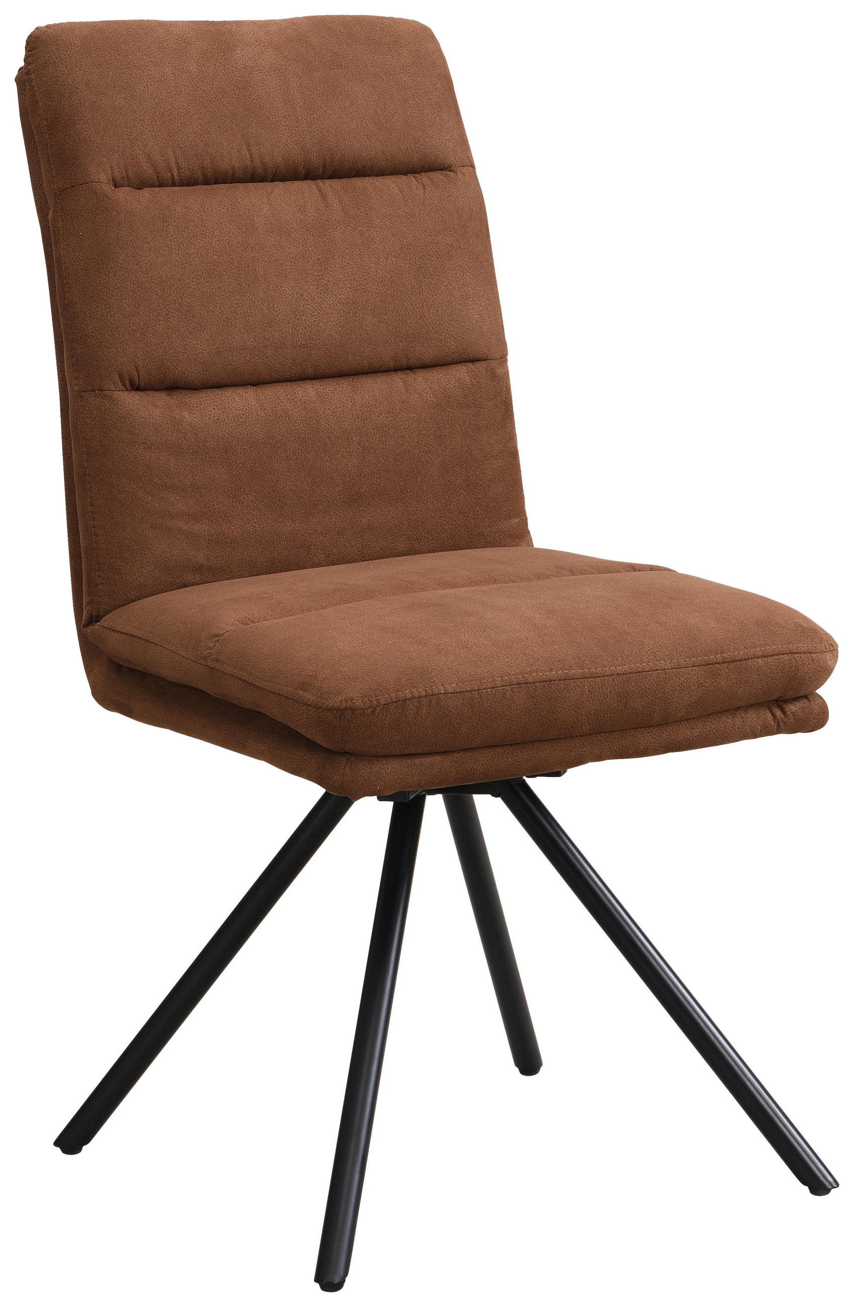 STUHL - Cognac/Schwarz, Design, Textil/Metall (46/92,5/65cm) - Cantus