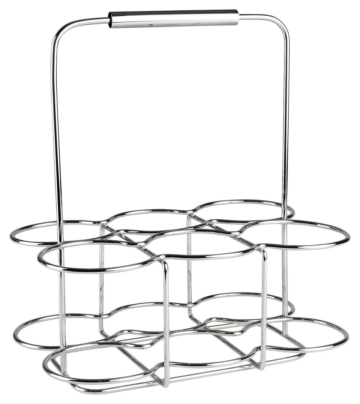 FLASCHENTRÄGER - Silberfarben, KONVENTIONELL, Metall (30/22/35cm) - Justinus