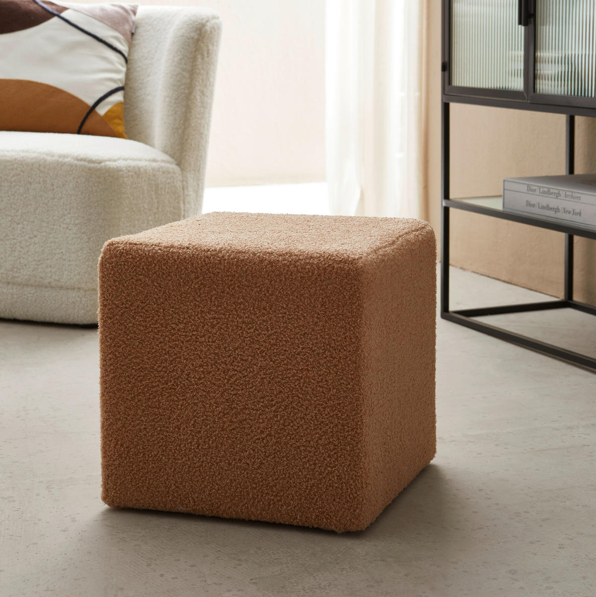 TABURE tekstil, drvni materijal  bež        - bež/crna, Moderno, drvni materijal/tekstil (40/40/40cm) - MID.YOU