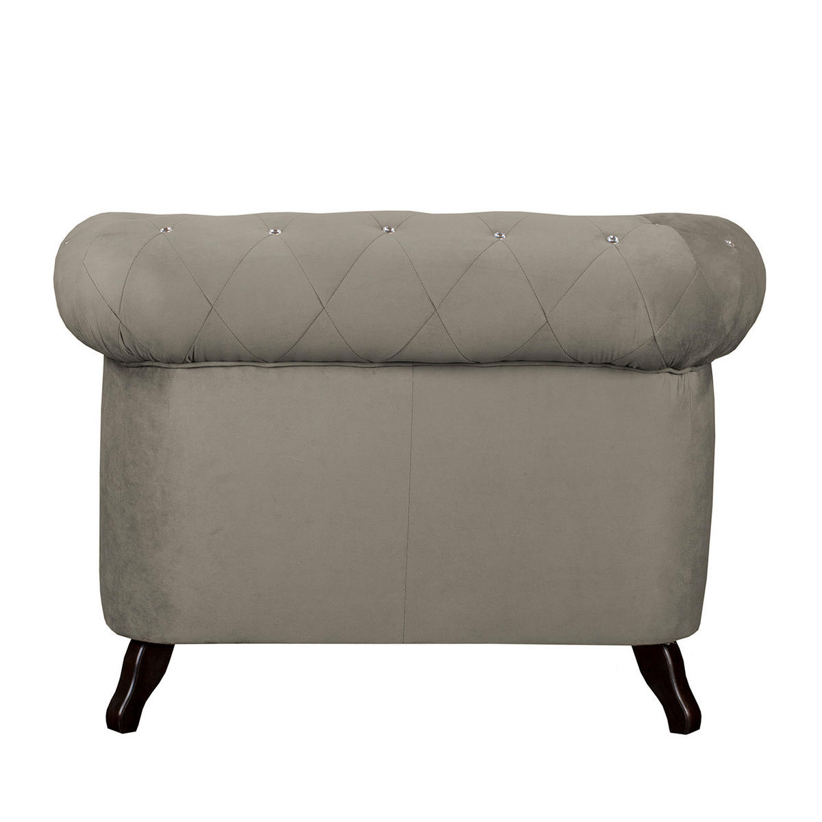 SESSEL in Velours Taupe  - Taupe, Design, Holz/Textil (110/82/90cm) - P & B