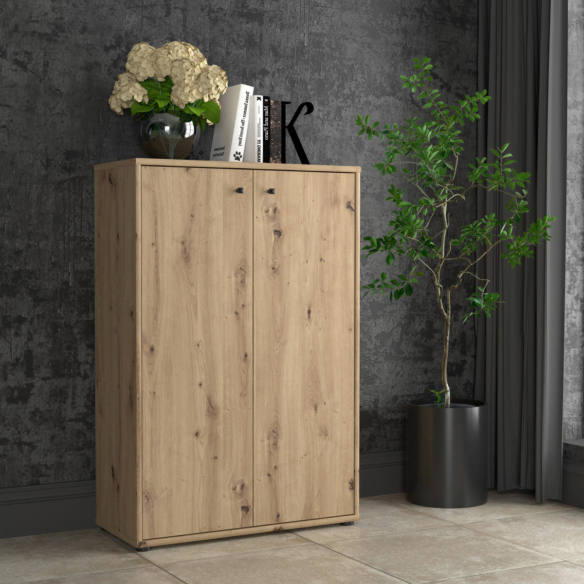 COMMODE 73,7/111,1/34,8 cm chêne artisan  - chêne artisan, Design, matériau de bois (73,7/111,1/34,8cm)